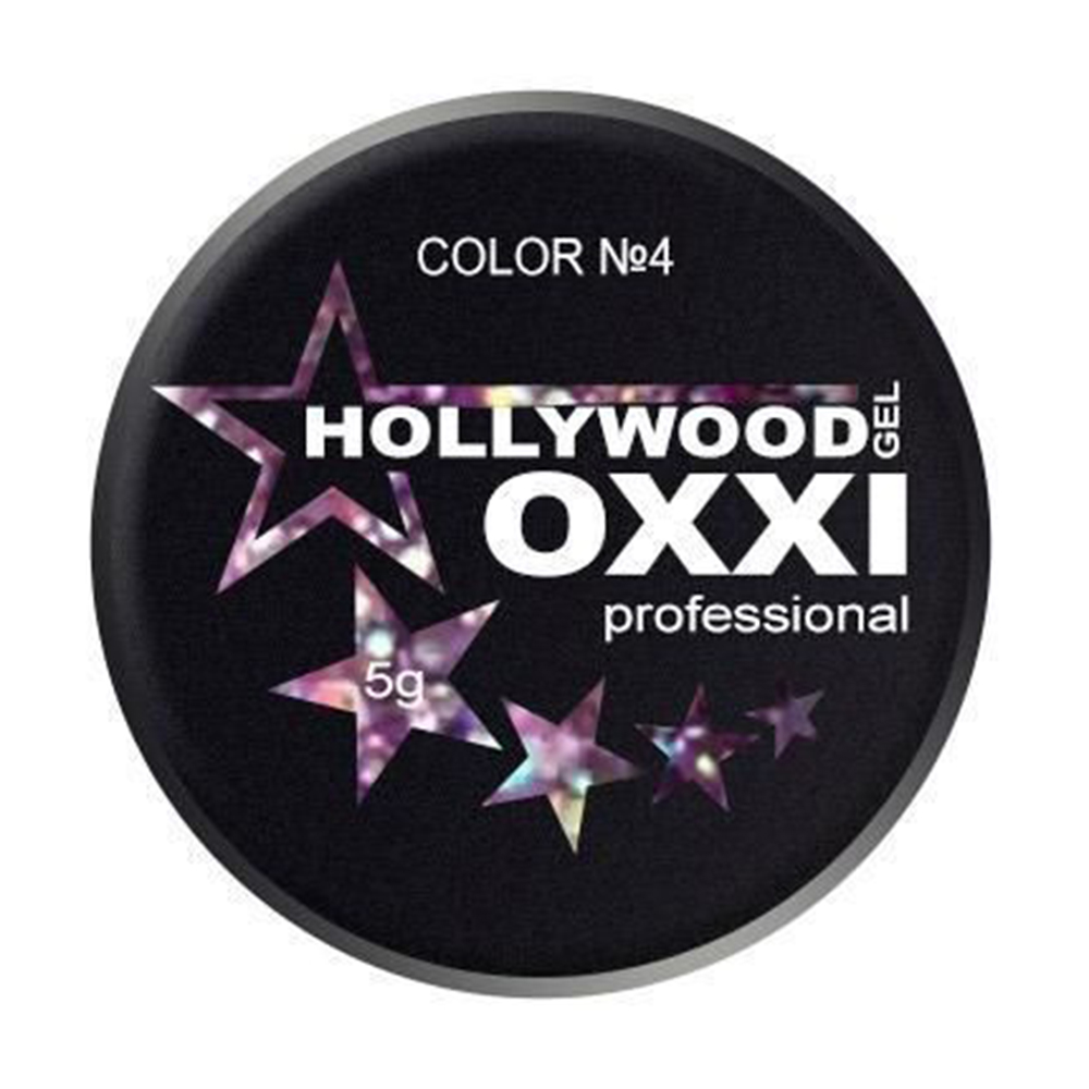 Глітерний гель для манікюру Oxxi Professional Hollywood 4 Бузковий з голографічним ефектом, 5 г